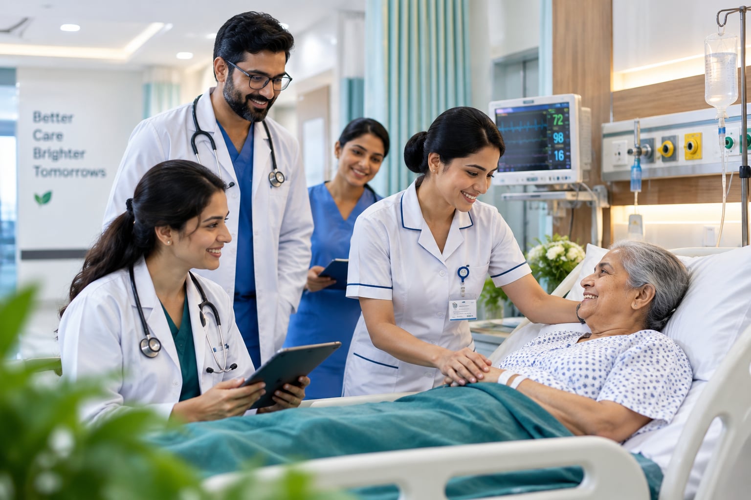 Orchid Multispeciality Hospital care team with a patient