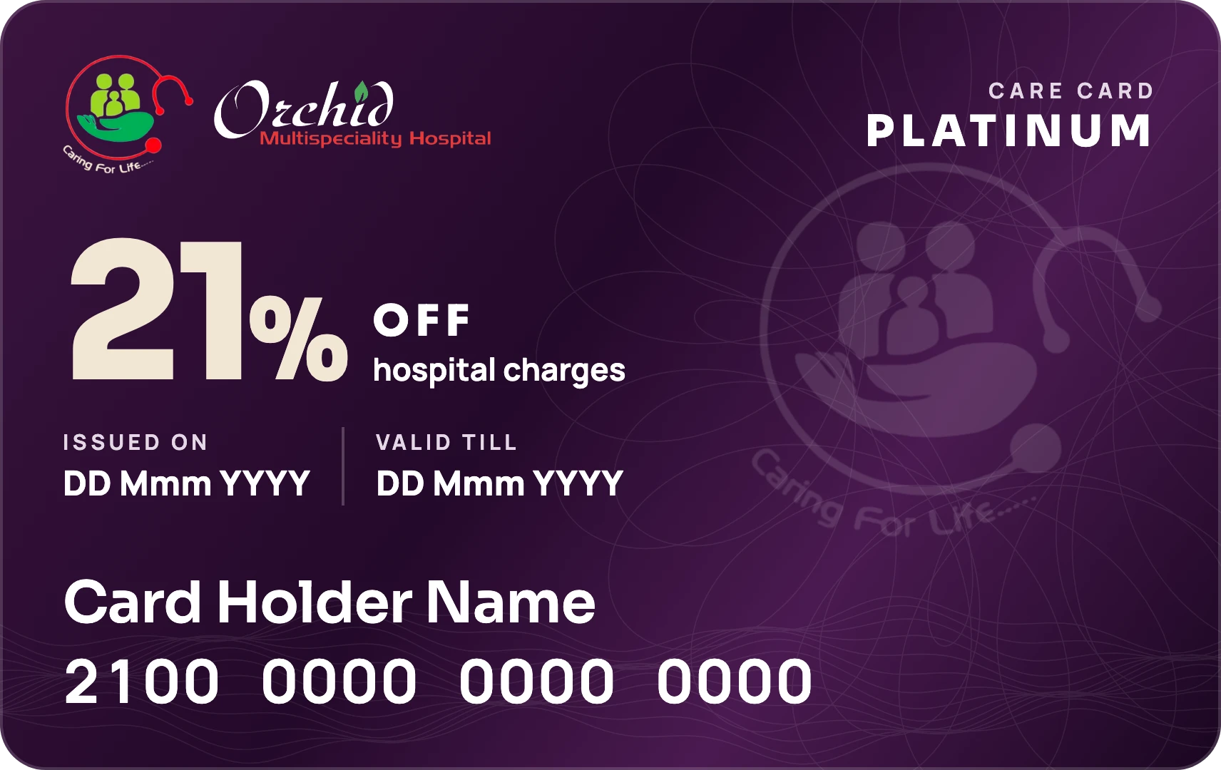 Orchid Platinum Care Card — 21% off hospital charges